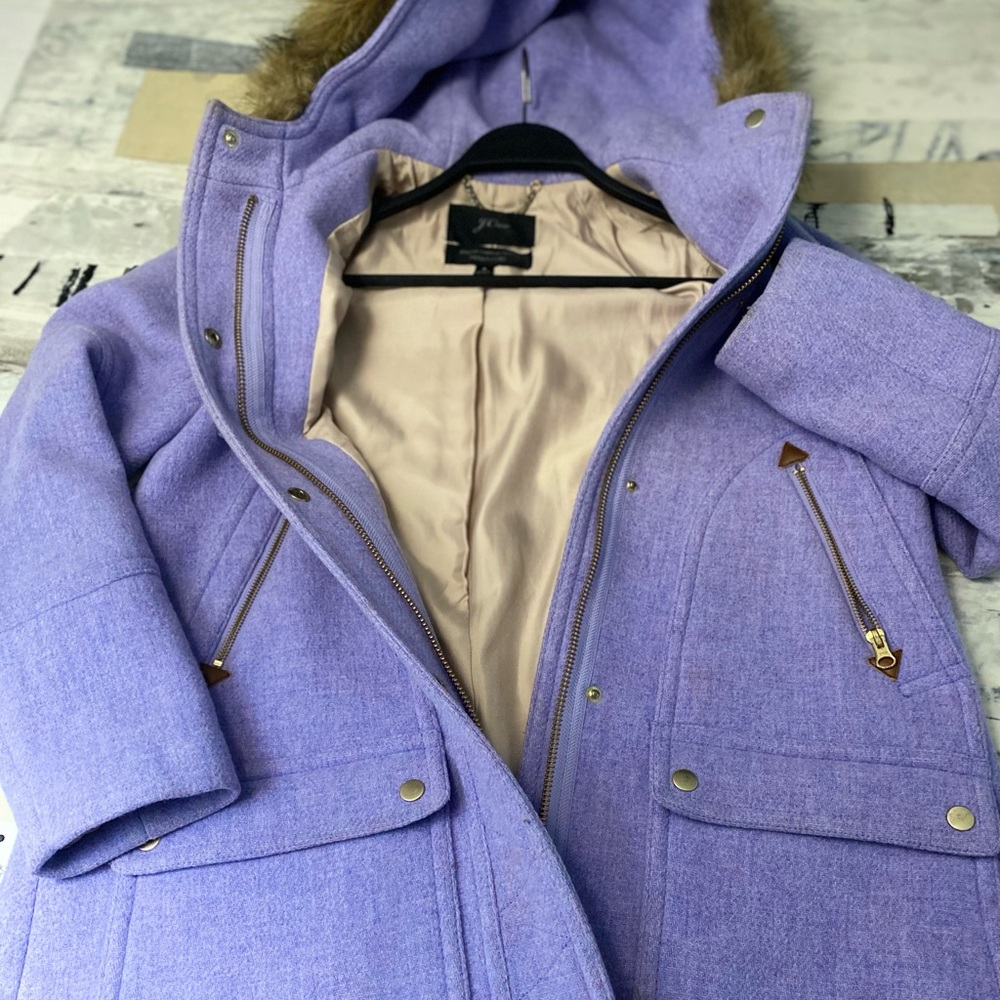 Lavender JCrew wool coat